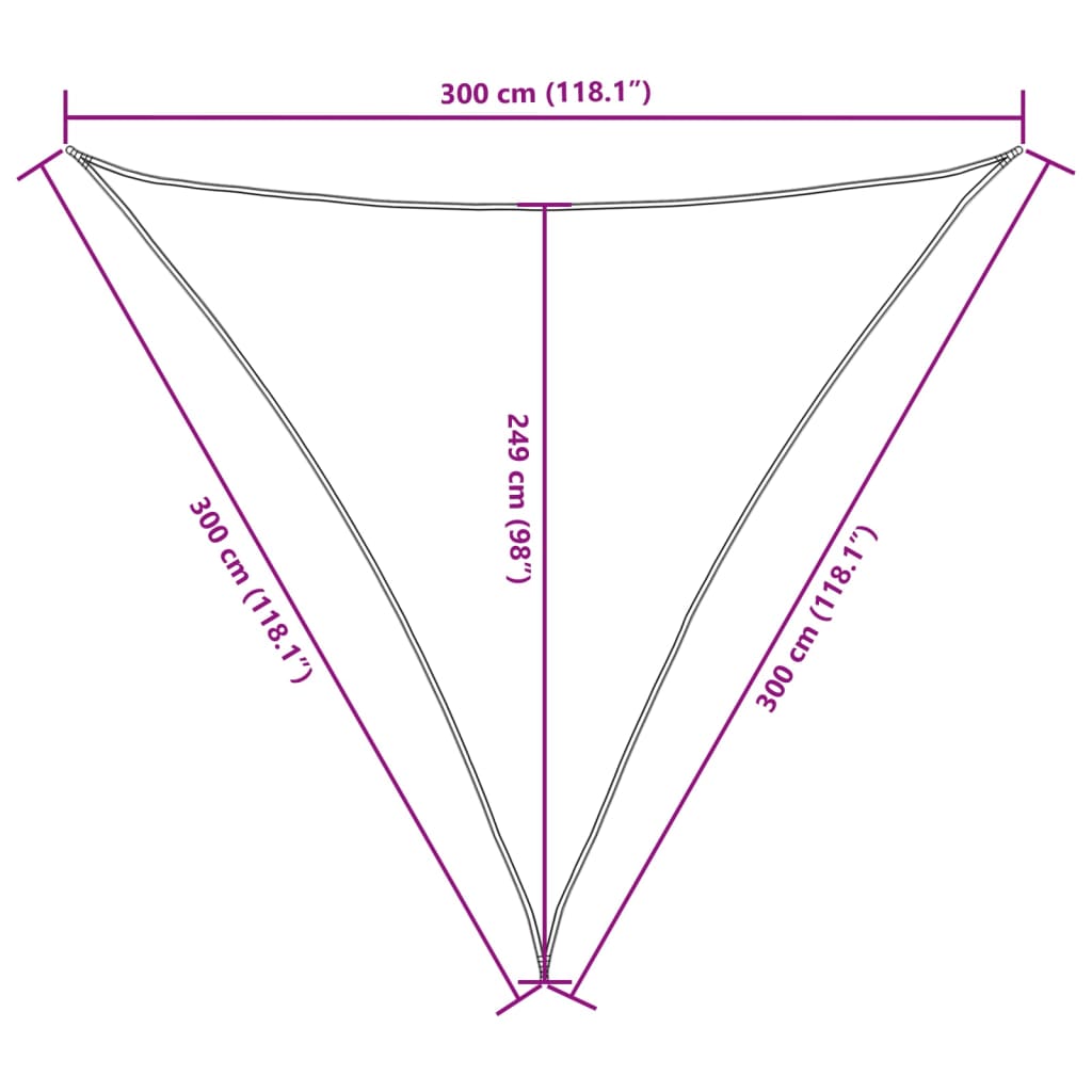 Parasole a Vela Oxford Triangolare 3x3x3 m Bianco