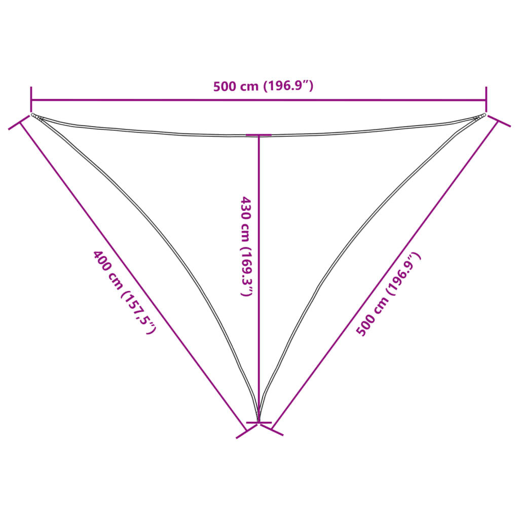 Parasole a Vela Oxford Triangolare 4x5x5 m Bianco