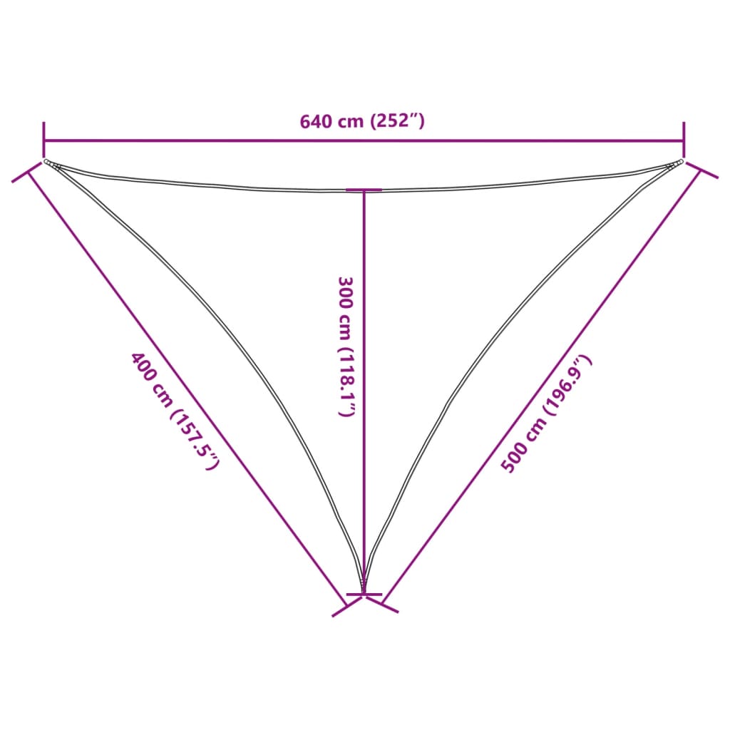 Parasole a Vela Oxford Triangolare 4x5x6,4 m Bianco