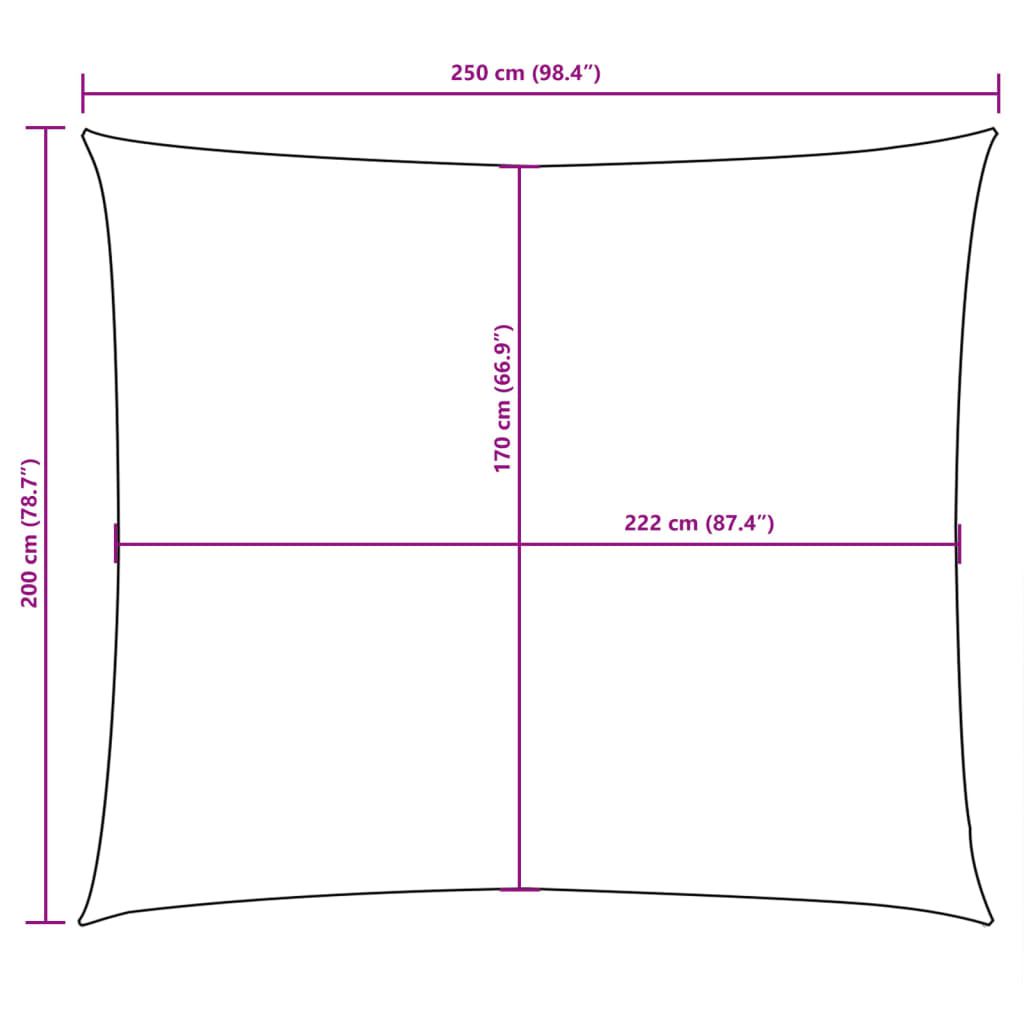 Parasole a Vela Oxford Rettangolare 2x2,5 m Terracotta
