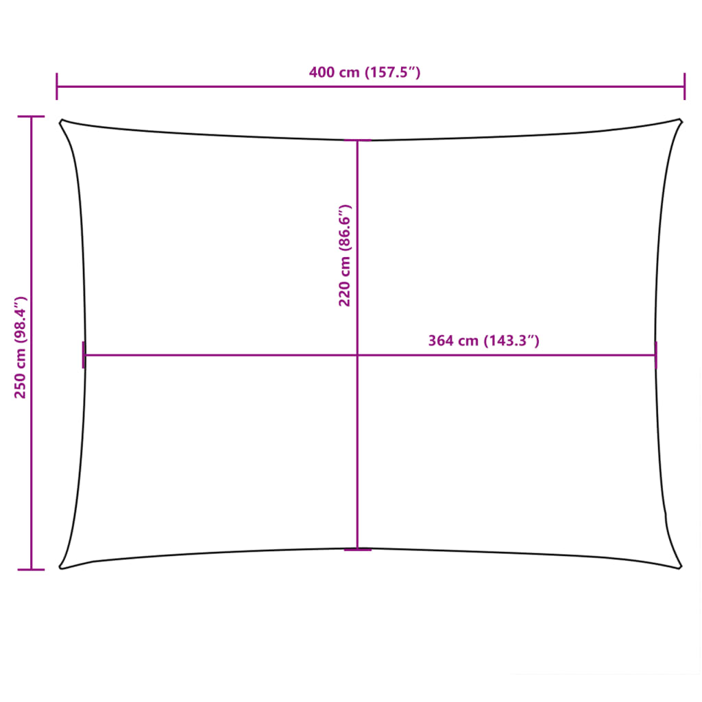 Parasole a Vela Oxford Rettangolare 2,5x4 m Terracotta