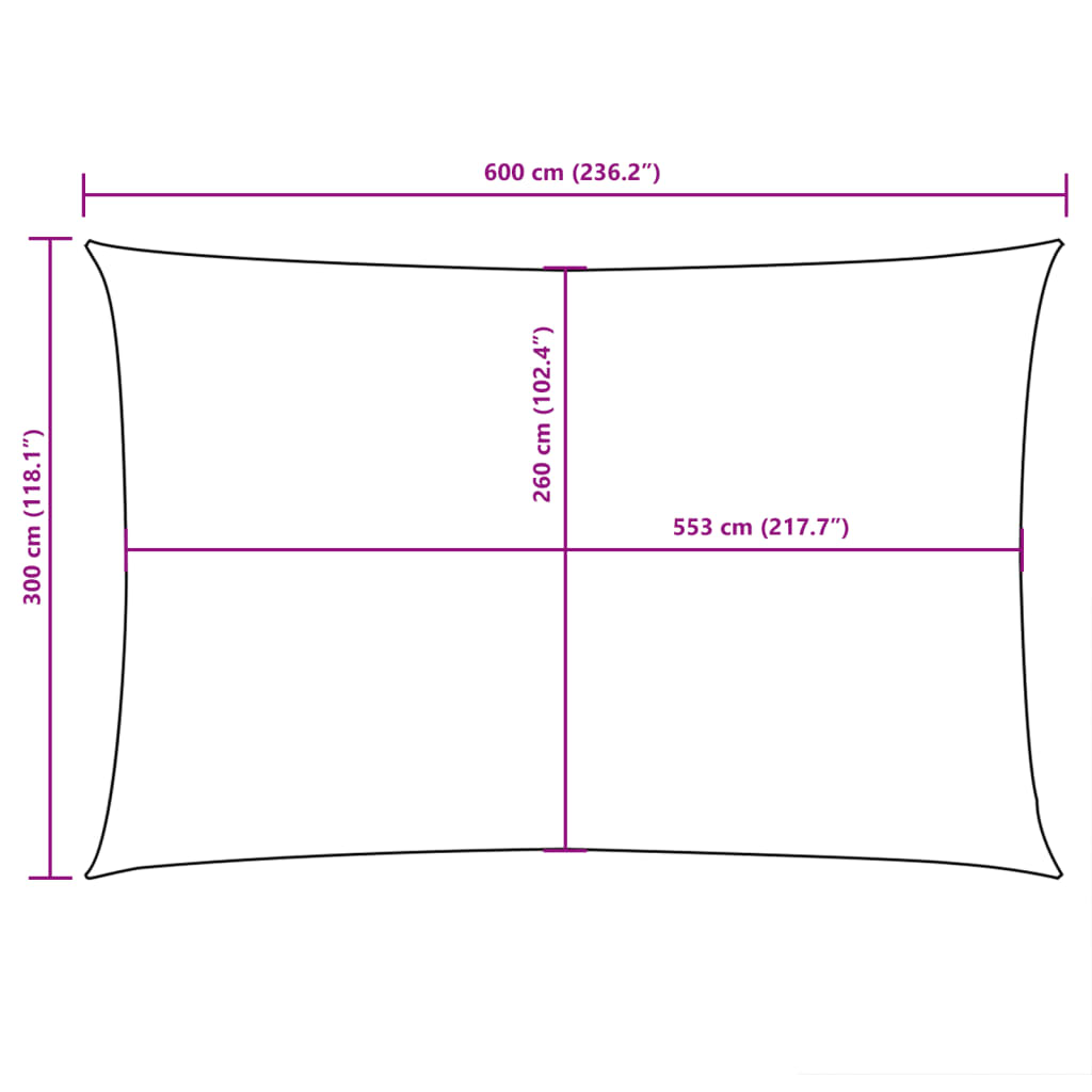 Parasole a Vela Oxford Rettangolare 3x6 m Terracotta