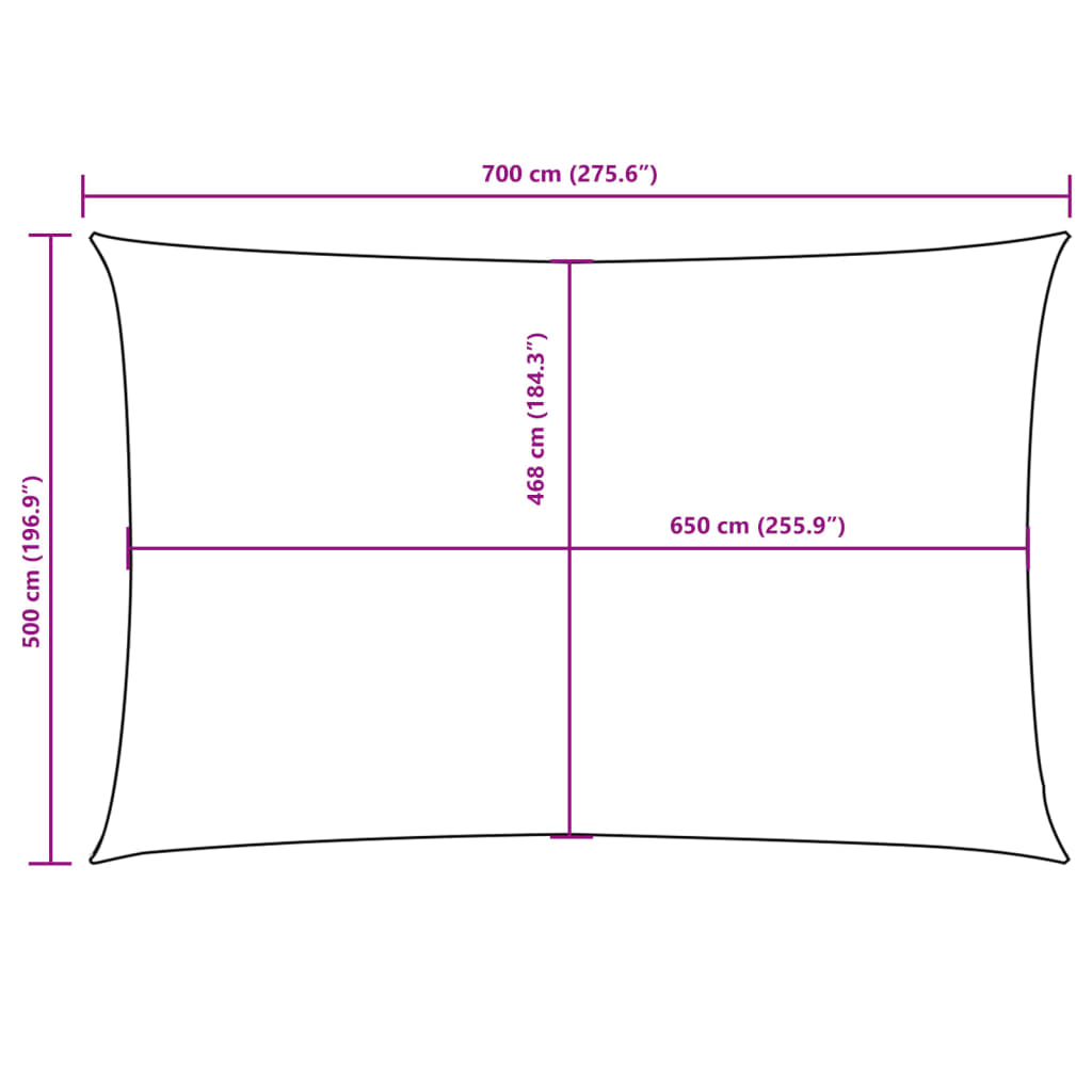 Parasole a Vela Oxford Rettangolare 5x7 m Terracotta