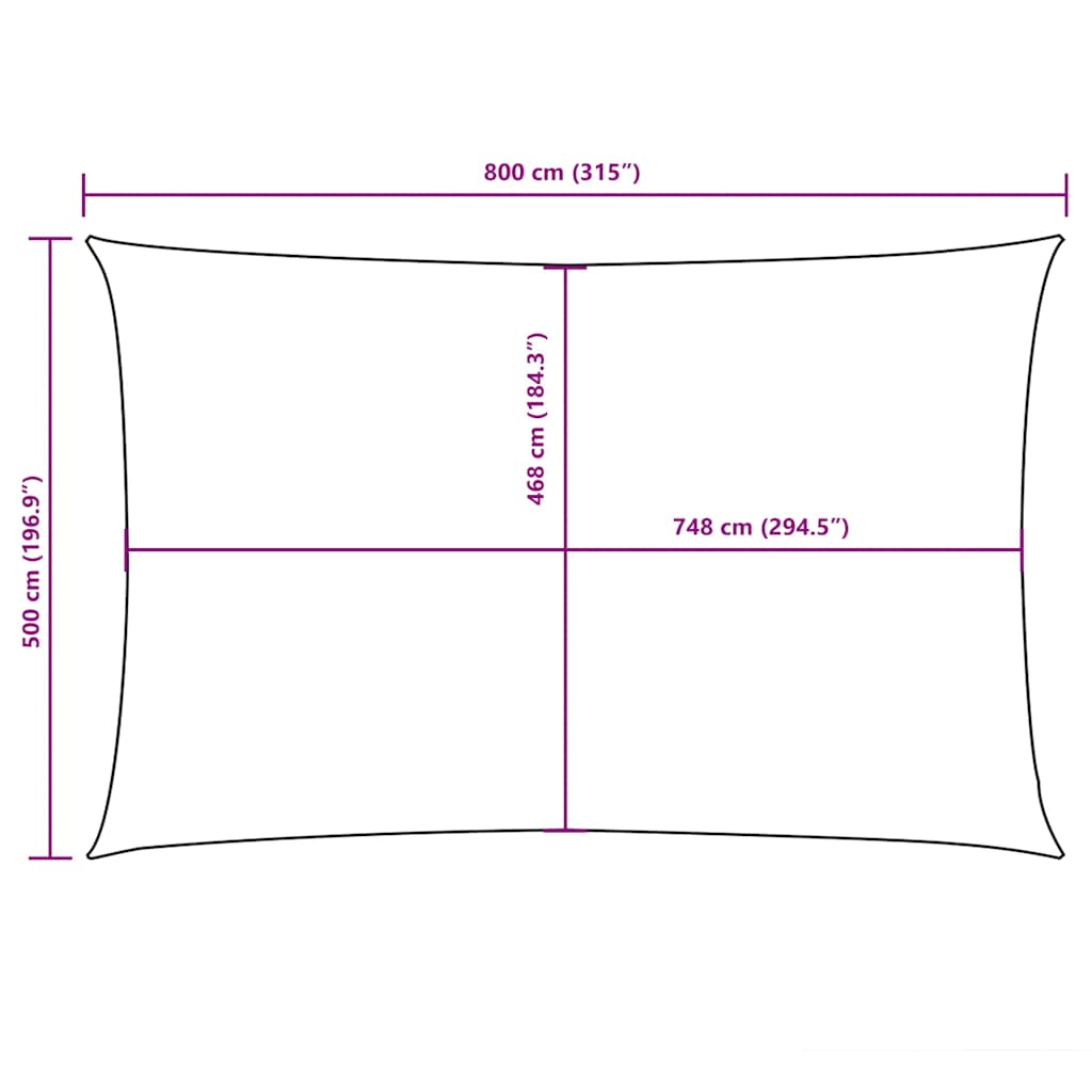 Parasole a Vela Oxford Rettangolare 5x8 m Terracotta