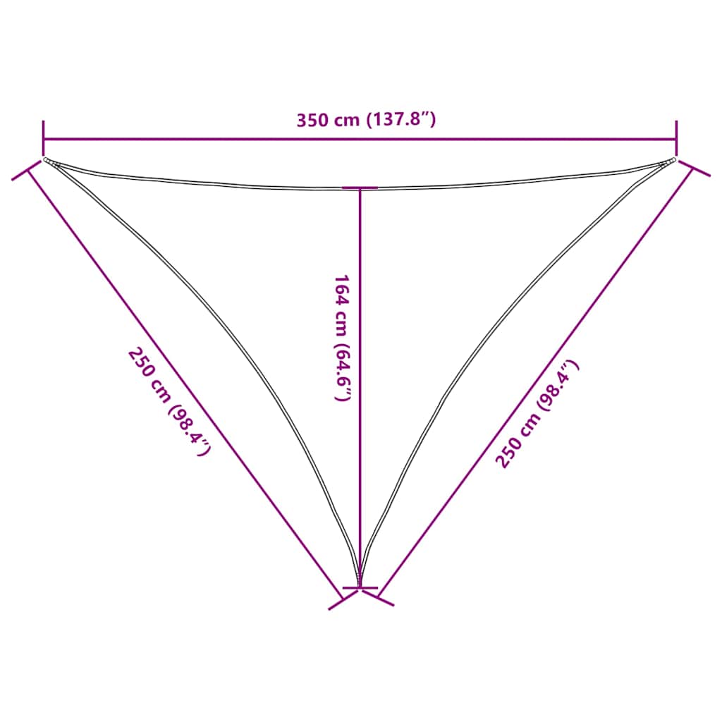 Parasole a Vela Oxford Triangolare 2,5x2,5x3,5 m Terracotta