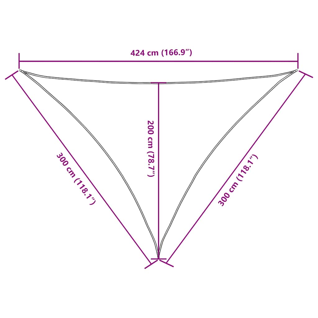 Parasole a Vela Oxford Triangolare 3x3x4,24 m Terracotta