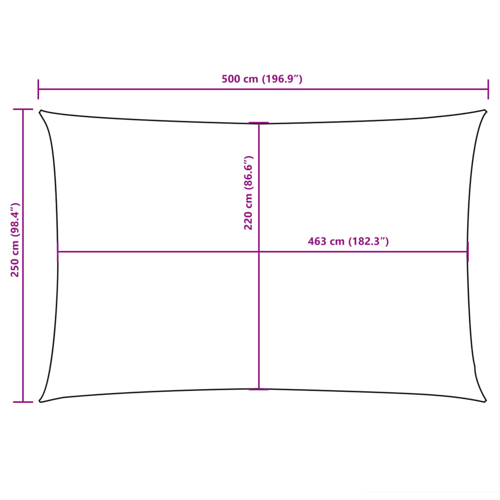 Parasole a Vela Oxford Rettangolare 2,5x5 m Talpa