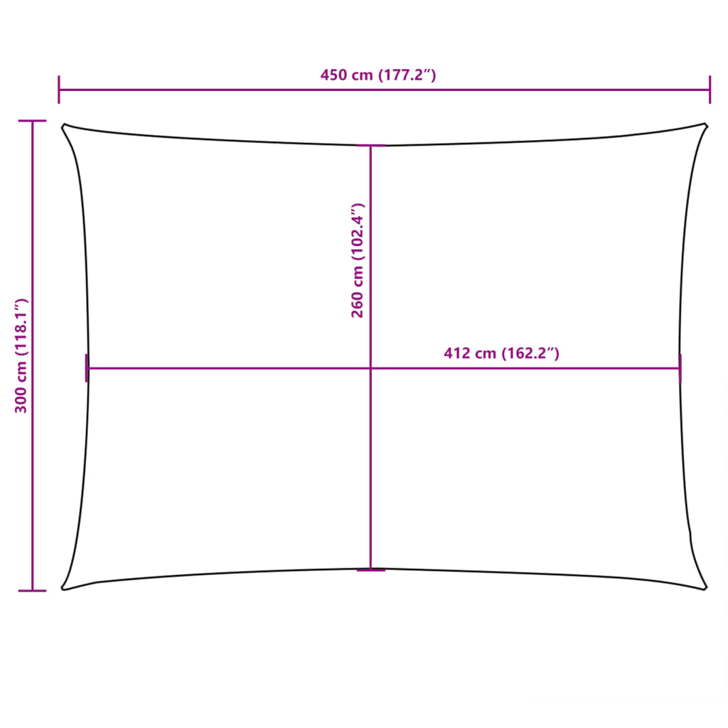 Parasole a Vela Oxford Rettangolare 3x4,5 m Grigio Talpa