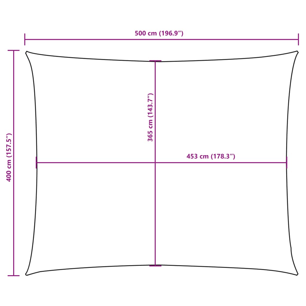 Parasole a Vela Tessuto Oxford Rettangolare 4x5m Grigio Talpa