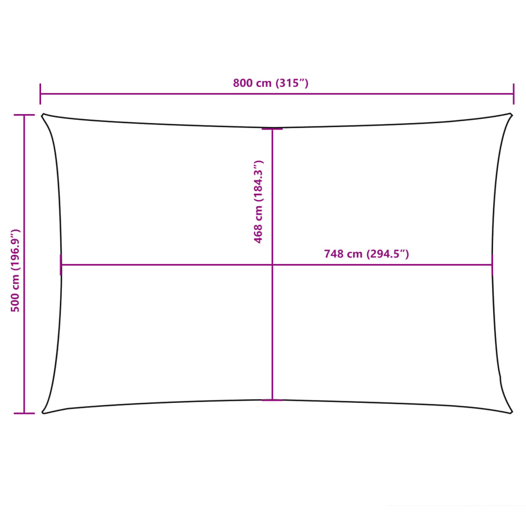 Parasole a Vela Oxford Rettangolare 5x8 m Talpa