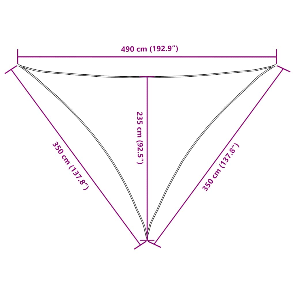 Parasole a Vela Oxford Triangolare 3,5x3,5x4,9 m Talpa