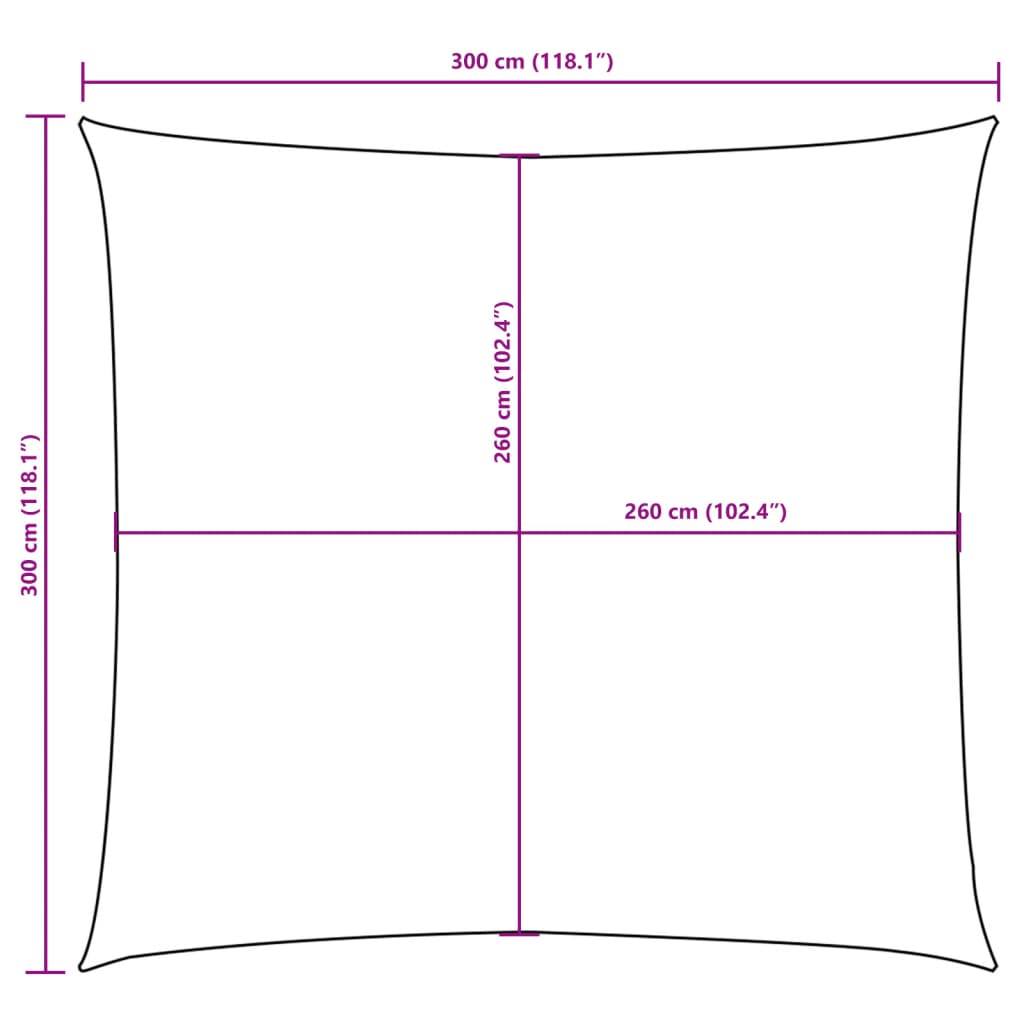Parasole a Vela in Tela Oxford Quadrato 3x3 m Marrone