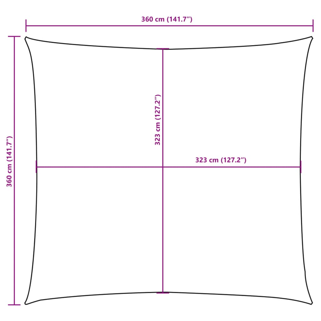 Parasole in Tessuto Oxford Quadrato 3,6x3,6 m Verde Scuro