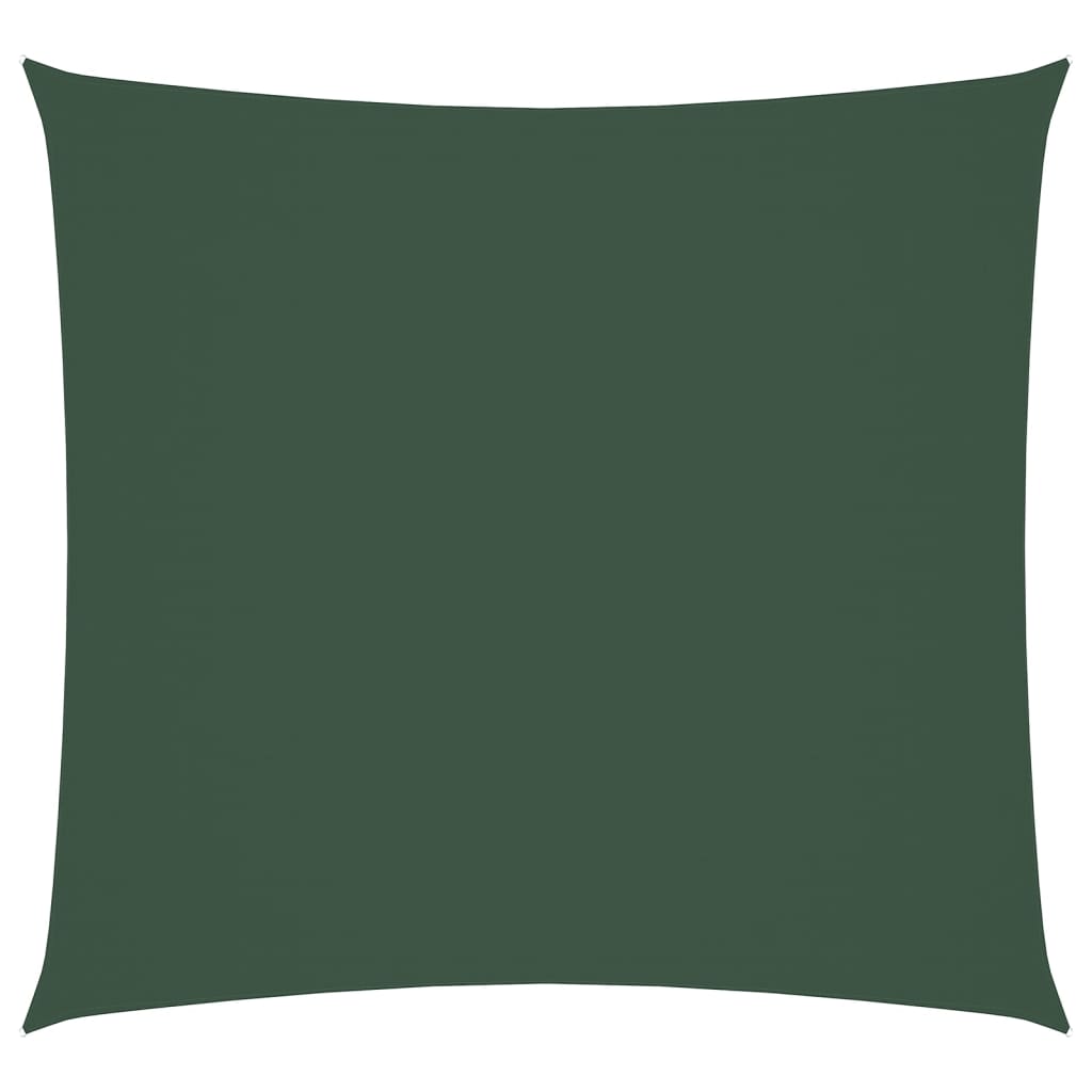 Parasole a Vela in Tela Oxford Quadrato 7x7 m Verde Scuro