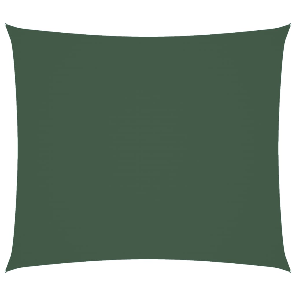 Parasole a Vela Oxford Rettangolare 2x2,5 m Verde Scuro