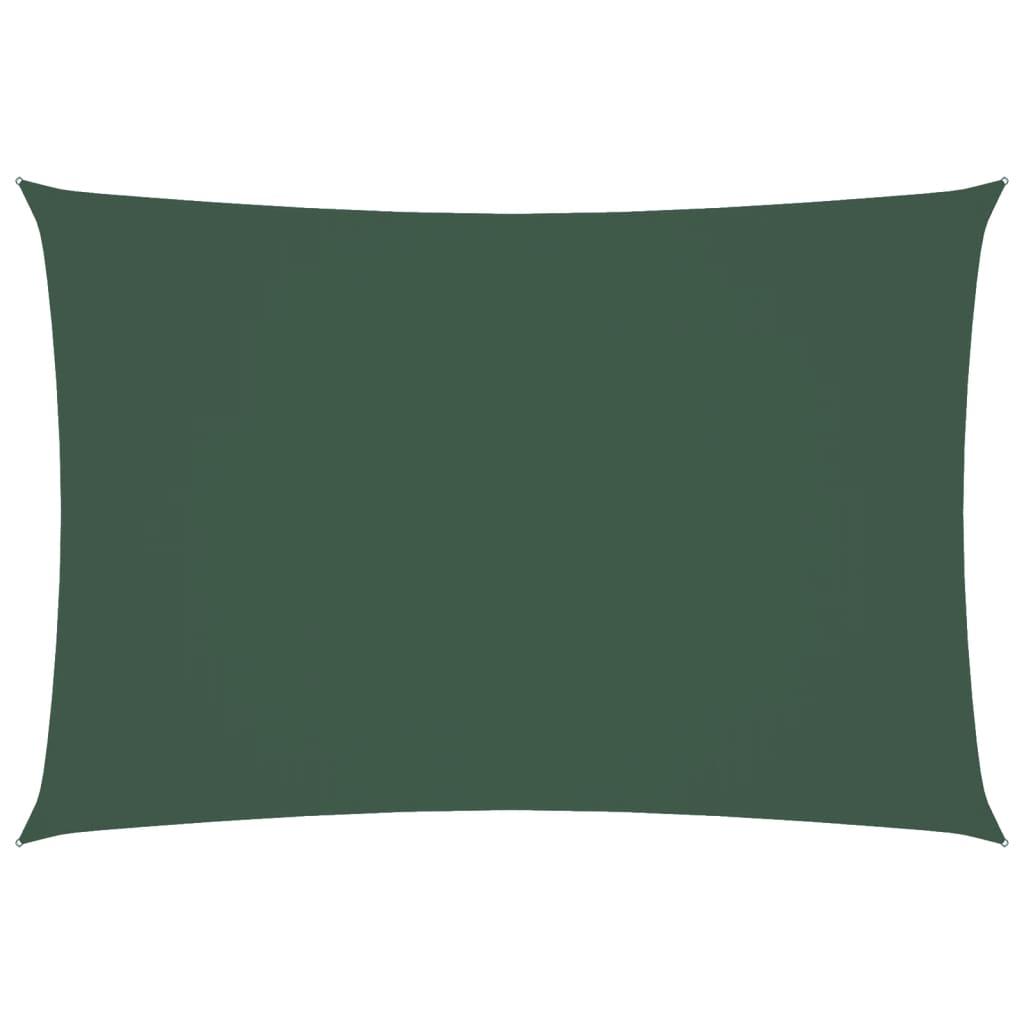 Vela Parasole Tessuto Oxford Rettangolare 2,5x4,5 m Verde Scuro