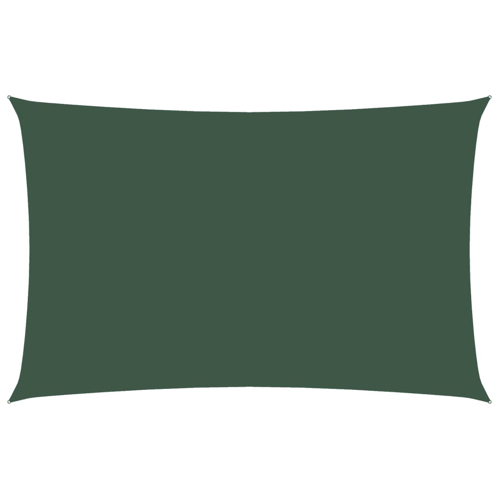 Parasole a Vela Oxford Rettangolare 2,5x5 m Verde Scuro