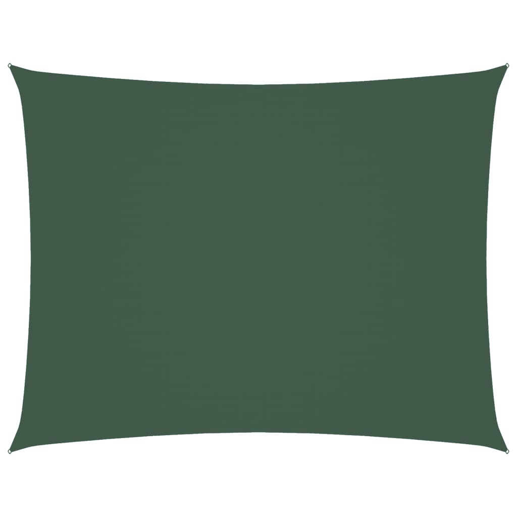 Parasole a Vela Oxford Rettangolare 3x4 m Verde Scuro