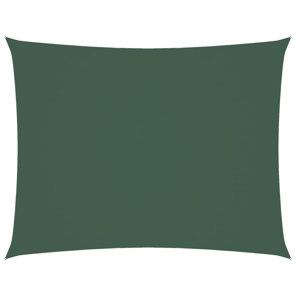 Parasole a Vela Oxford Rettangolare 3x4,5 m Verde Scuro