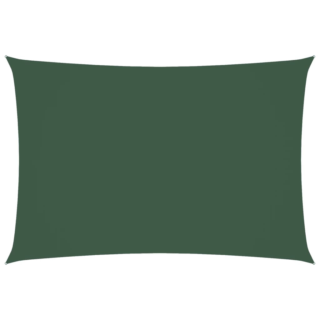 Parasole a Vela Oxford Rettangolare 3x5 m Verde Scuro