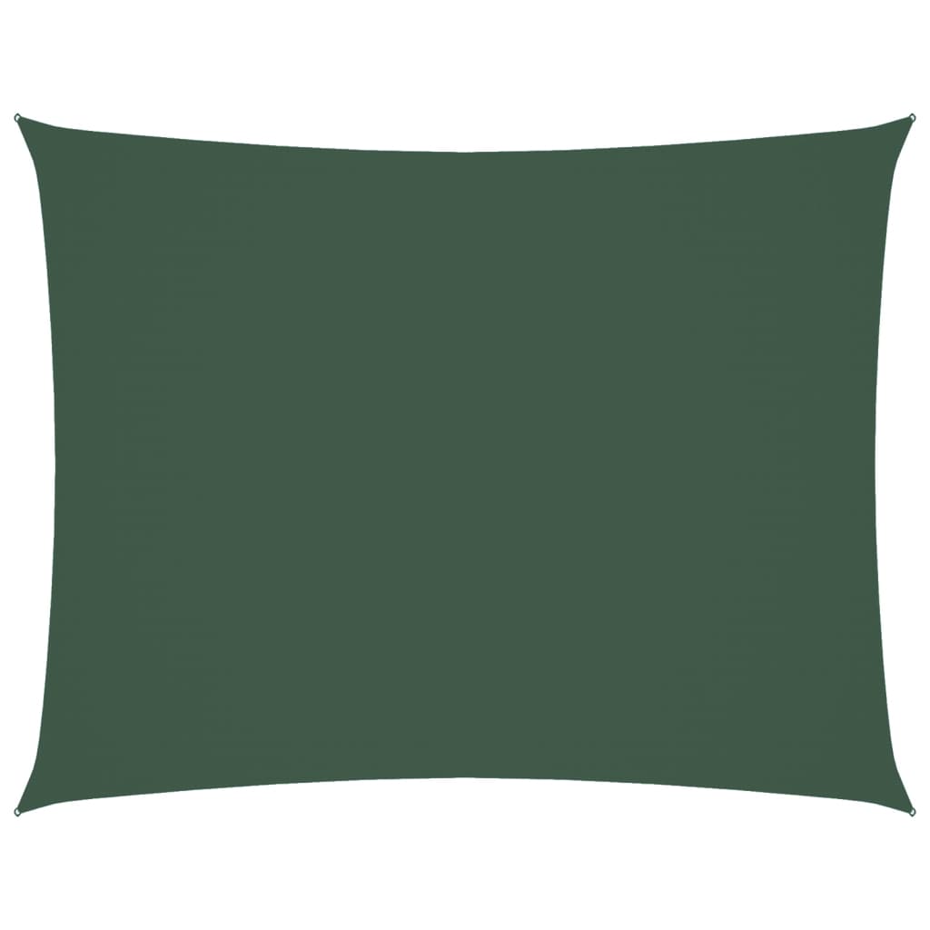 Parasole a Vela Oxford Rettangolare 3,5x4,5 m Verde Scuro