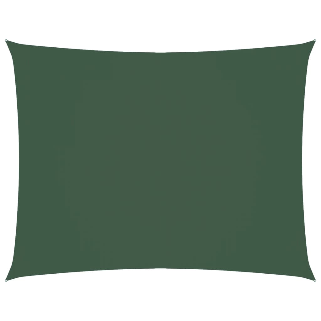 Parasole a Vela Oxford Rettangolare 3,5x5 m Verde Scuro