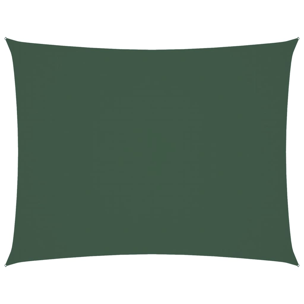 Parasole a Vela Oxford Rettangolare 4x5 m Verde Scuro