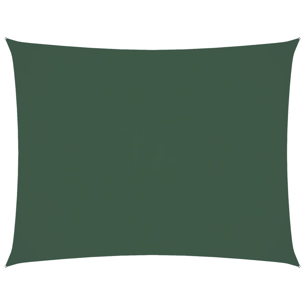 Parasole a Vela Oxford Rettangolare 5x6 m Verde Scuro