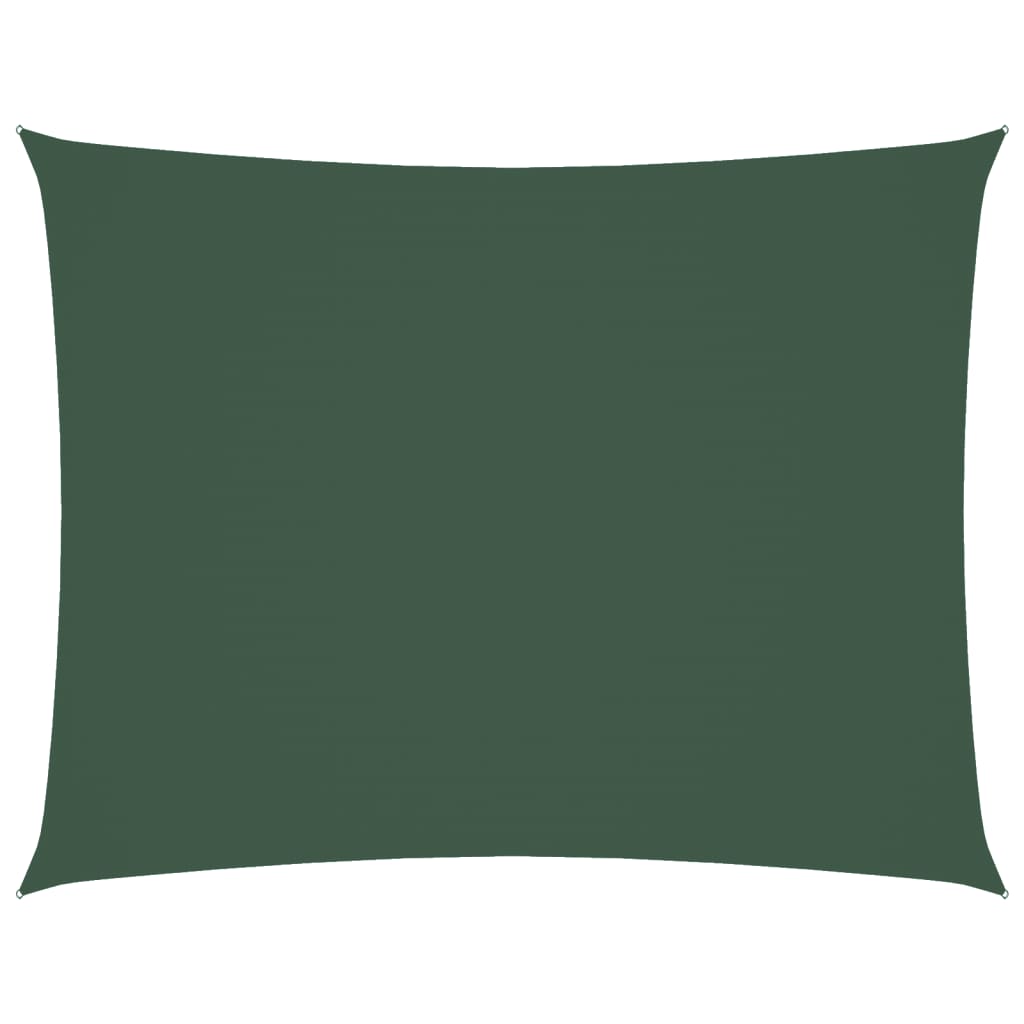 Parasole a Vela Oxford Rettangolare 5x7 m Verde Scuro
