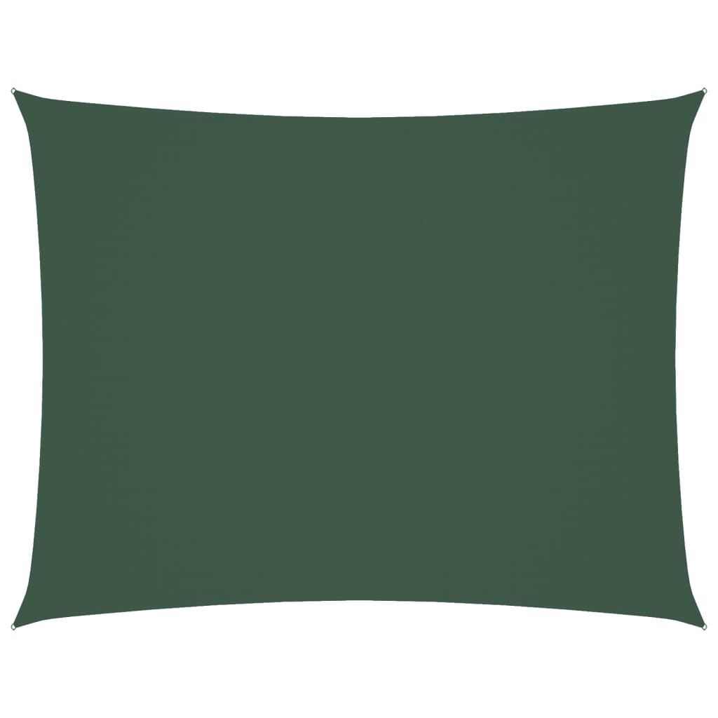 Parasole a Vela Oxford Rettangolare 6x7 m Verde Scuro