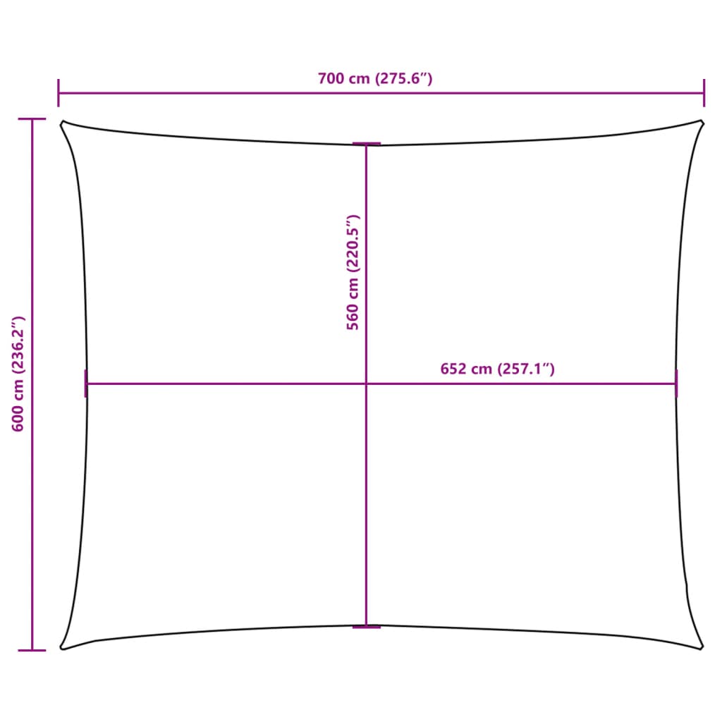 Parasole a Vela Oxford Rettangolare 6x7 m Verde Scuro