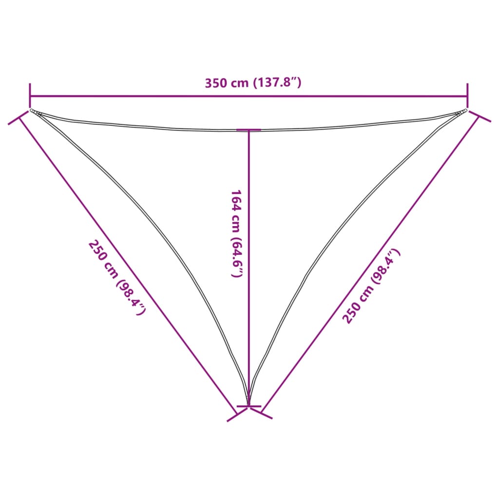 Parasole a Vela Oxford Triangolare 2,5x2,5x3,5 m Verde Scuro