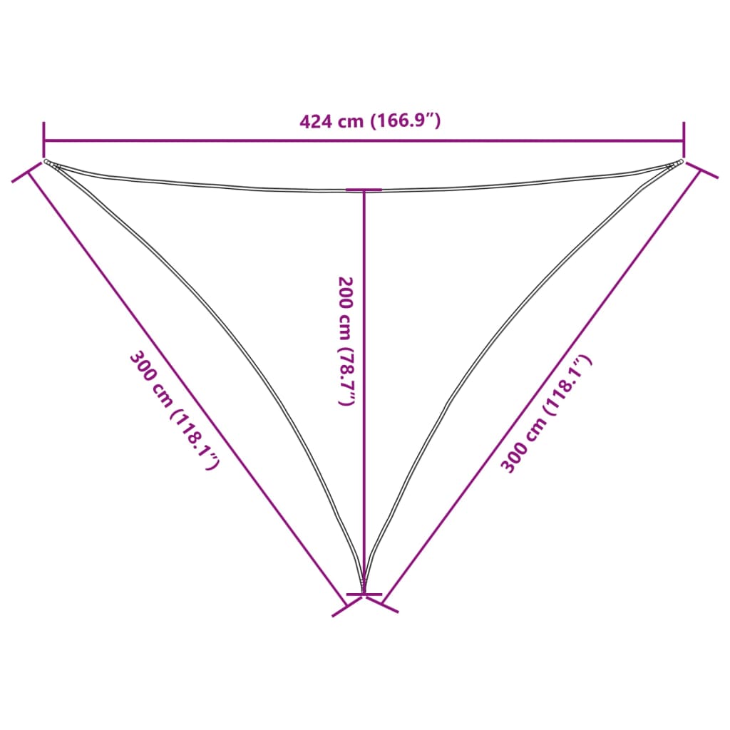 Parasole a Vela Oxford Triangolare 3x3x4,24 m Verde Scuro