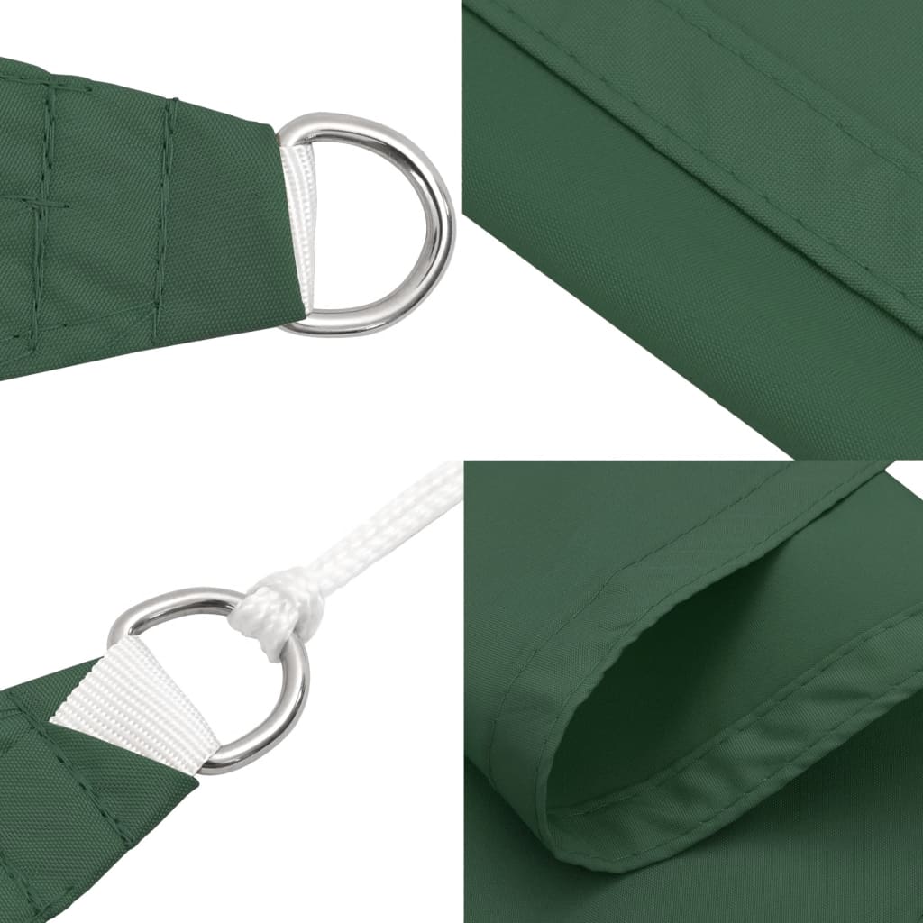 Parasole a Vela Oxford Triangolare 4x4x5,8 m Verde Scuro