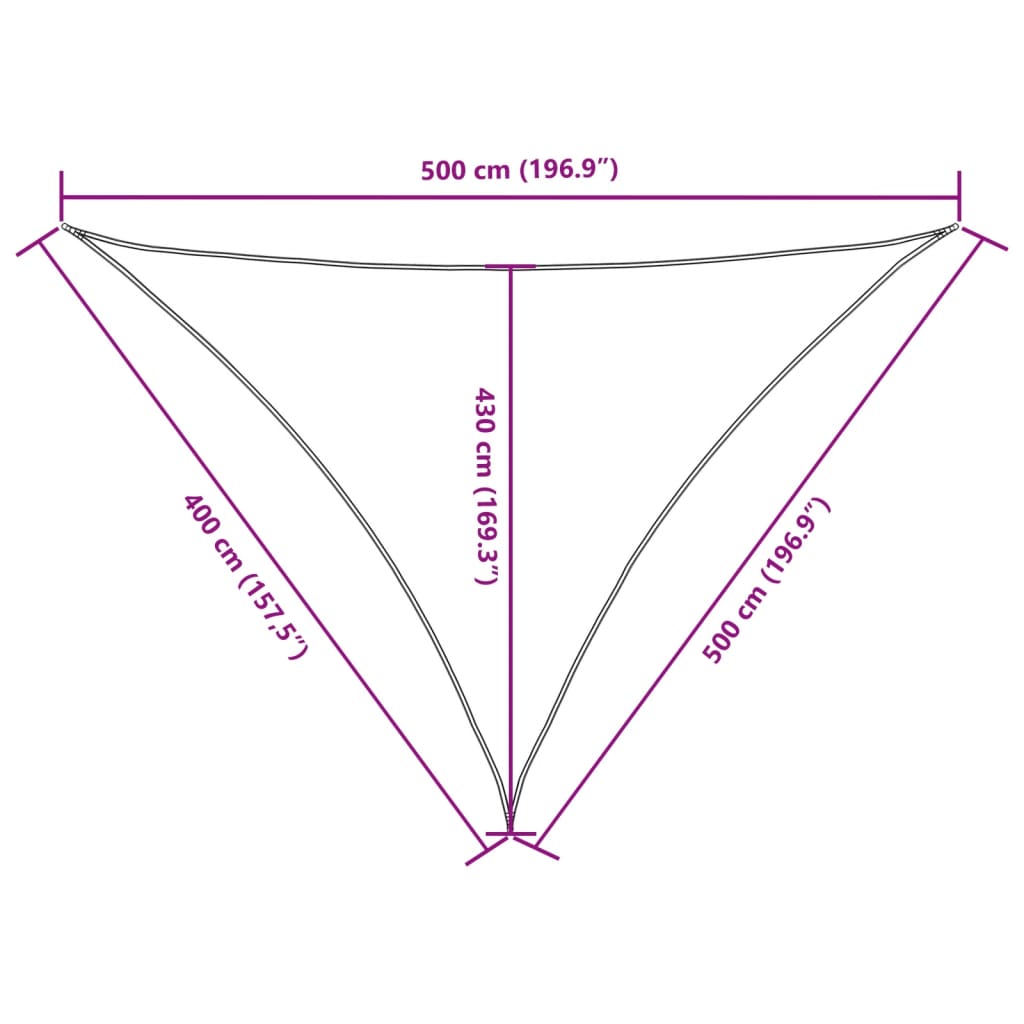 Parasole a Vela Oxford Triangolare 4x5x5 m Verde Scuro
