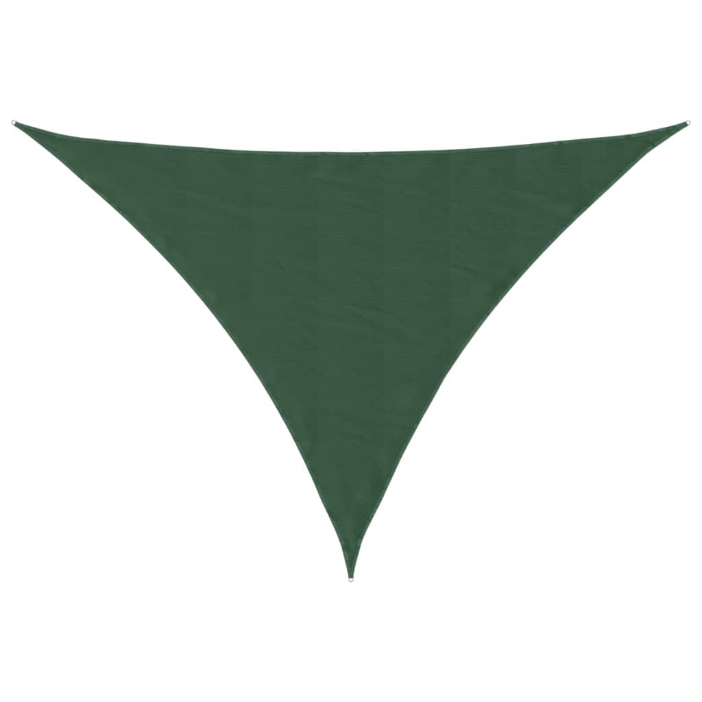 Parasole a Vela Oxford Triangolare 4x5x6,4 m Verde Scuro
