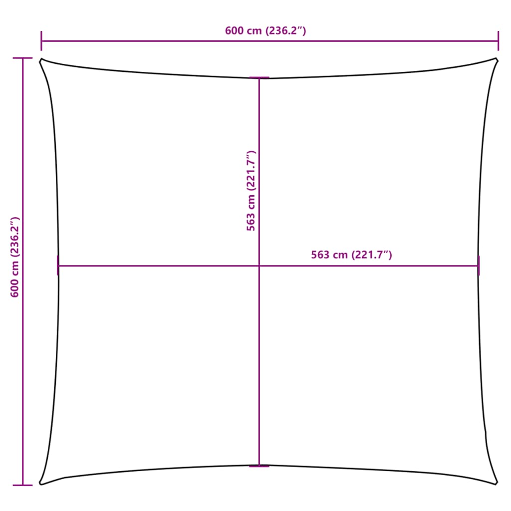Parasole a Vela in Tela Oxford Quadrata 6x6 m Blu