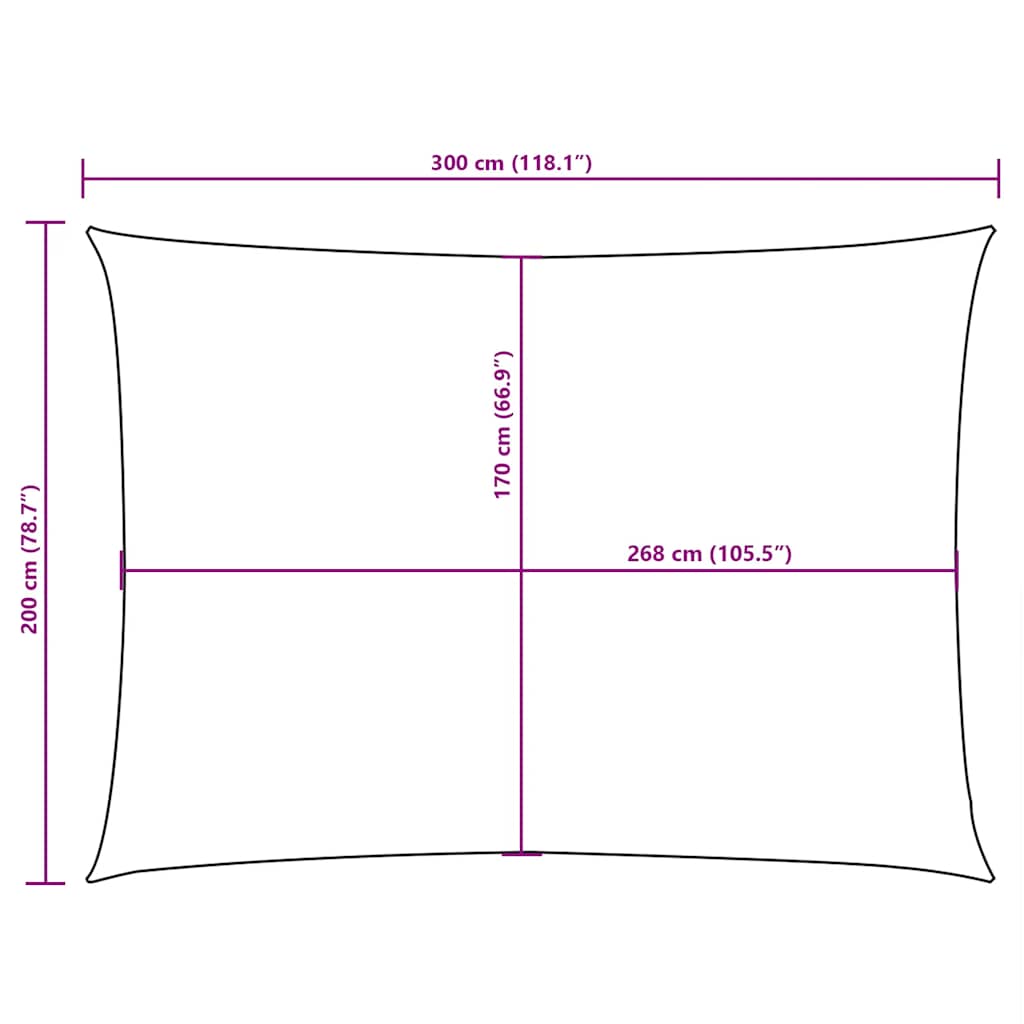 Parasole a Vela Oxford Rettangolare 2x3 m Nero