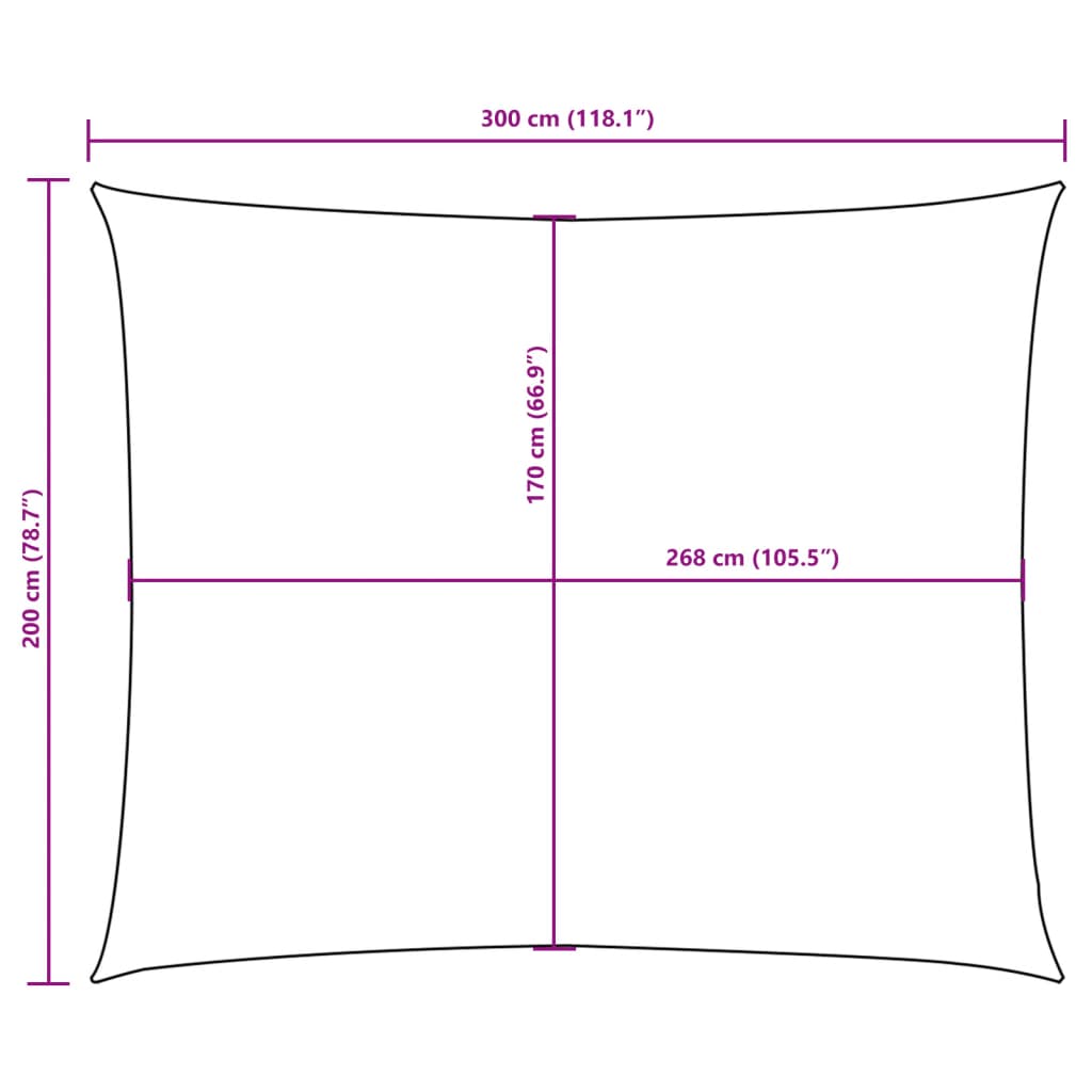 Parasole a Vela Oxford Rettangolare 2x3,5 m Grigio Talpa
