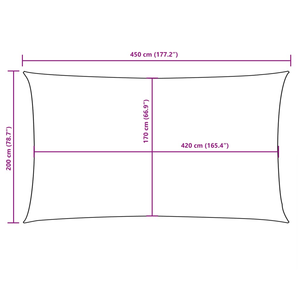 Parasole a Vela Oxford Rettangolare 2x4,5 m Blu