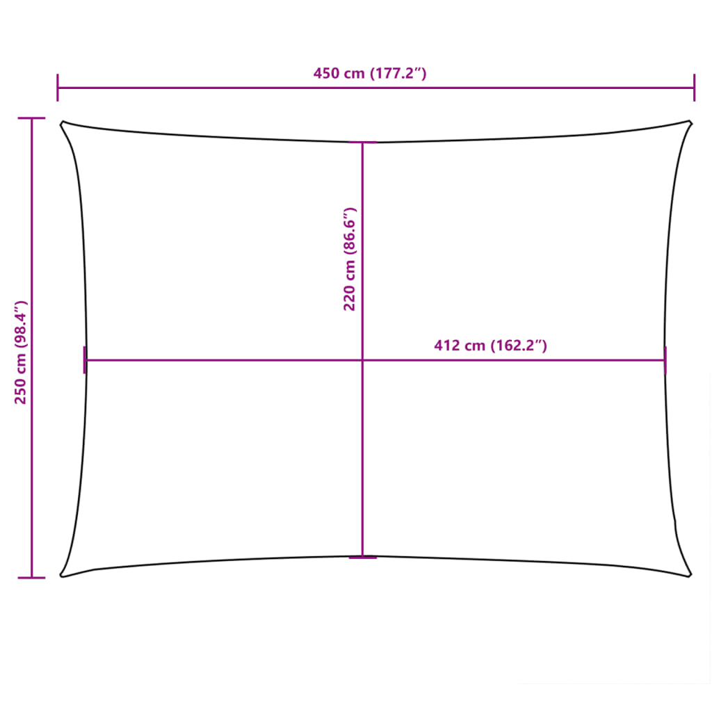 Parasole a Vela Oxford Rettangolare 2,5x4,5 m Blu