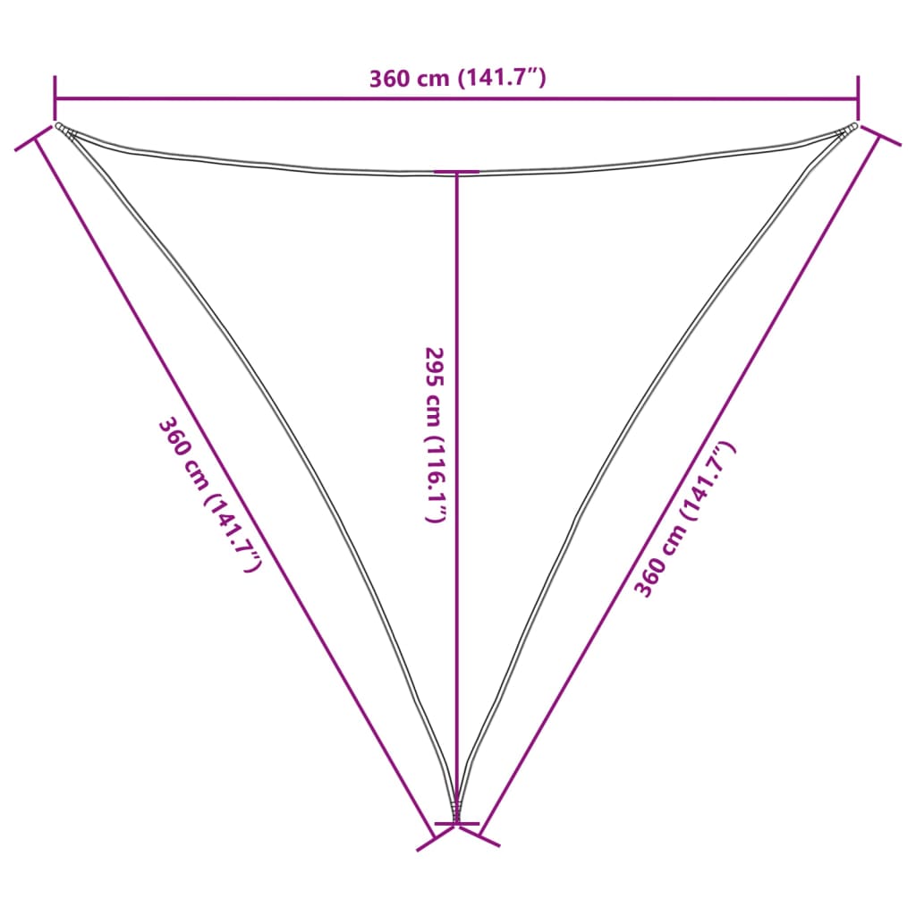 Parasole a Vela Oxford Triangolare 3,6x3,6x3,6 m Blu