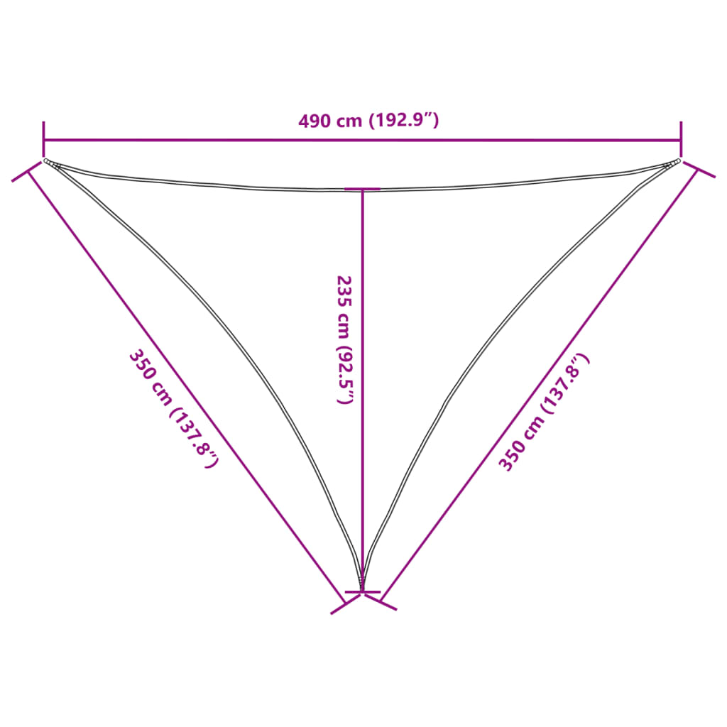 Parasole a Vela Oxford Triangolare 3,5x3,5x4,9 m Blu