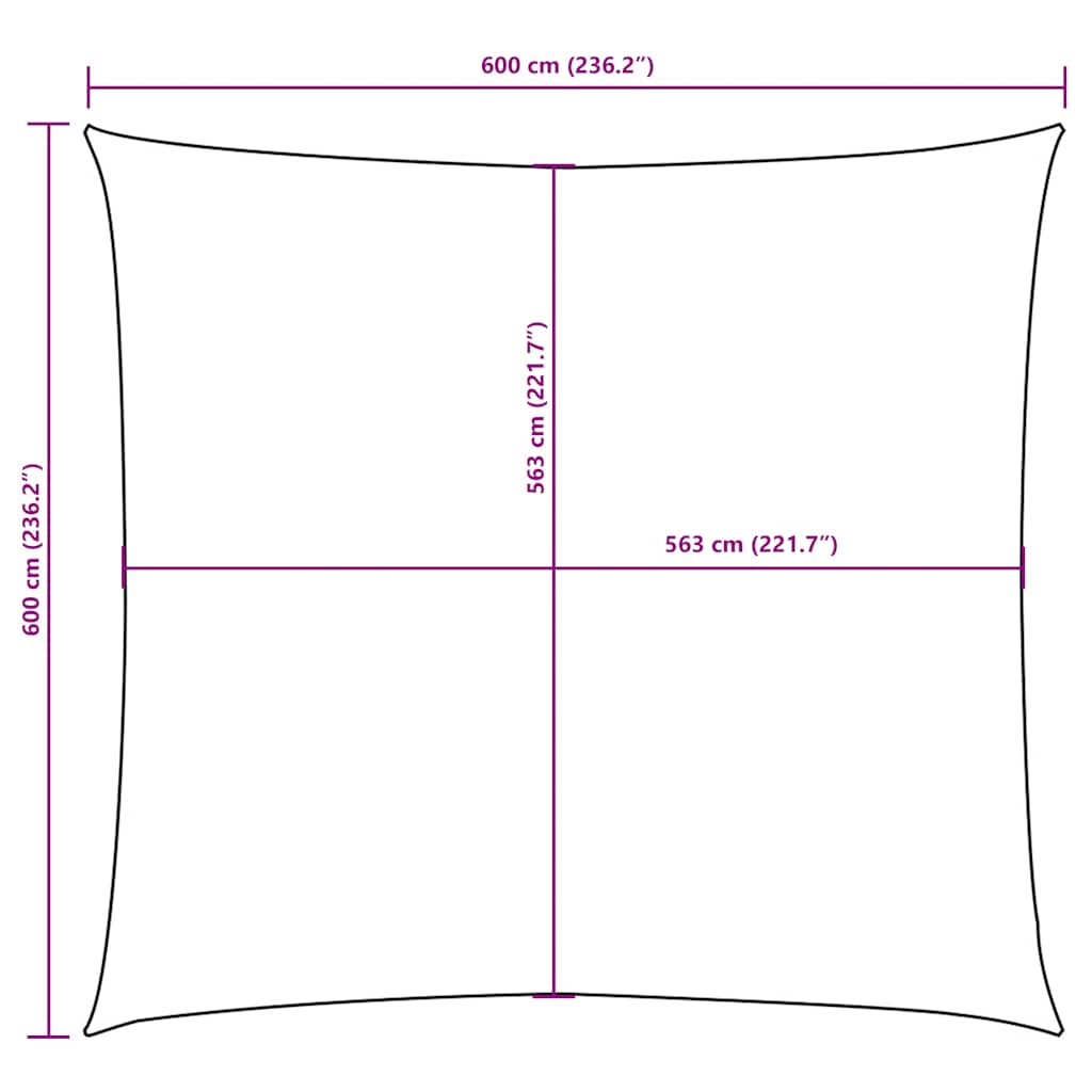 Parasole a Vela in Tela Oxford Quadrata 6x6 m Giallo