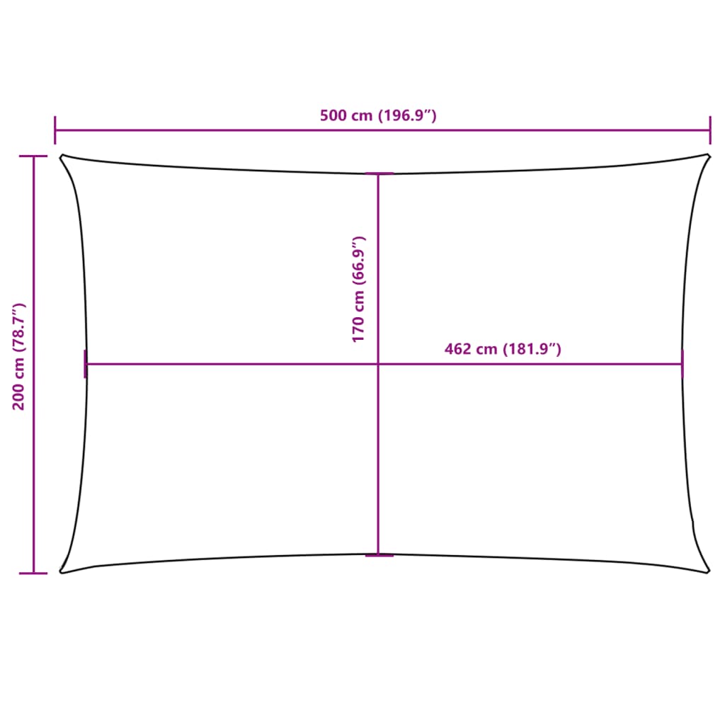 Parasole a Vela Oxford Rettangolare 2x5 m Gialla