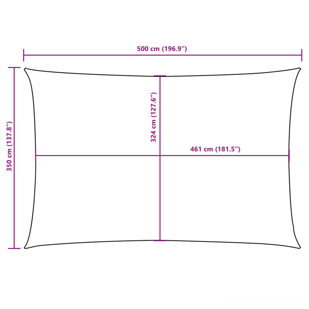 Parasole a Vela Oxford Rettangolare 3,5x5 m Gialla