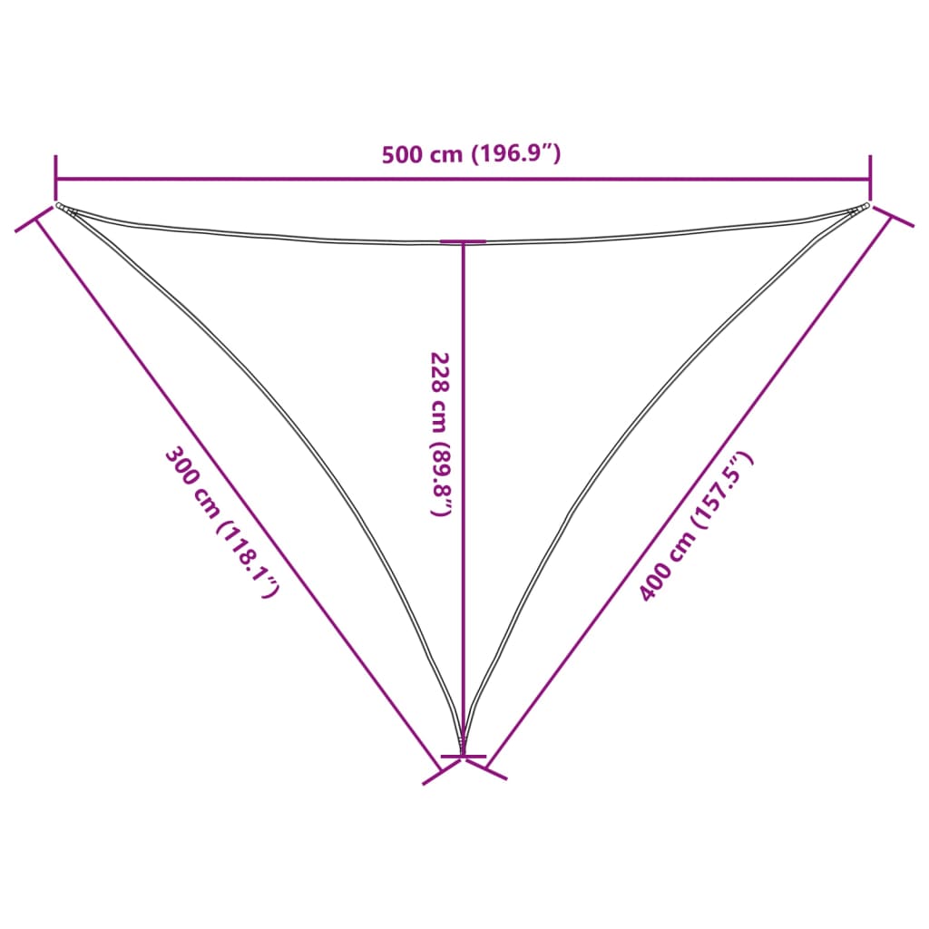 Parasole a Vela Oxford Triangolare 3x4x5 m Giallo