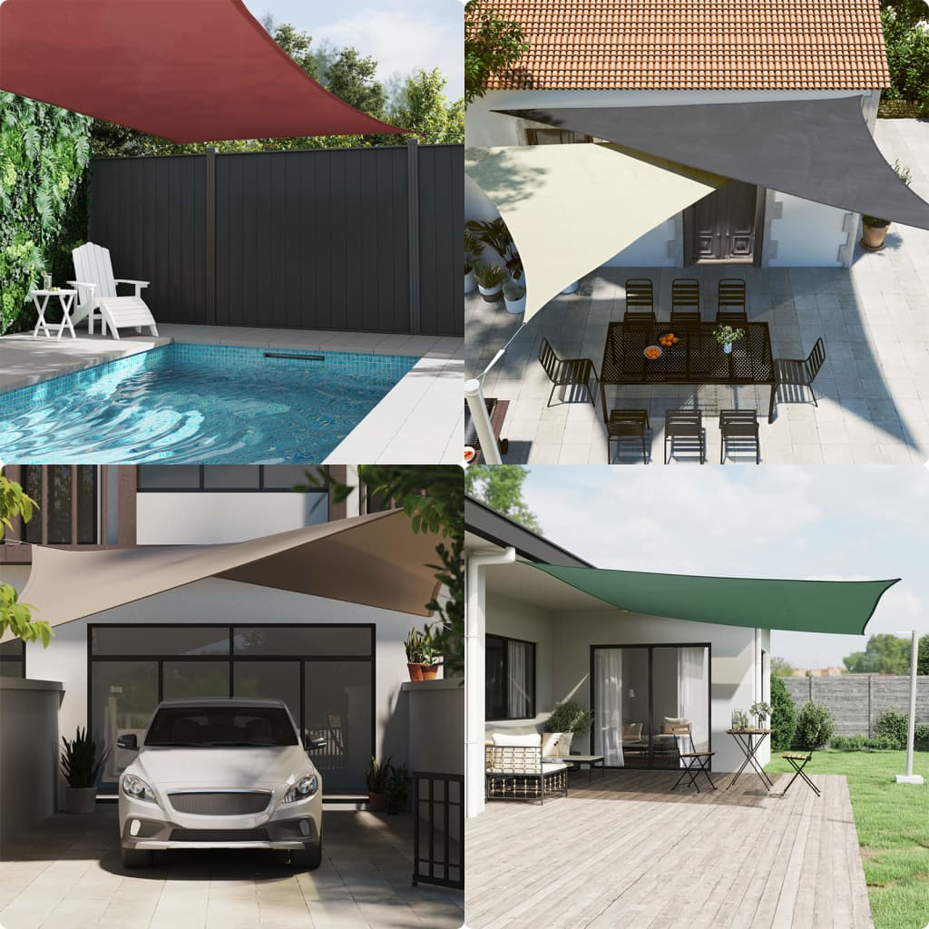 Parasole a Vela Oxford Triangolare 5x6x6 m Giallo
