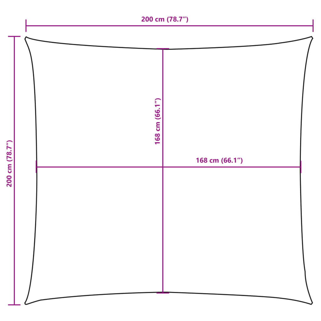 Vela Parasole in Tela Oxford Quadrata 2x2 m Rossa