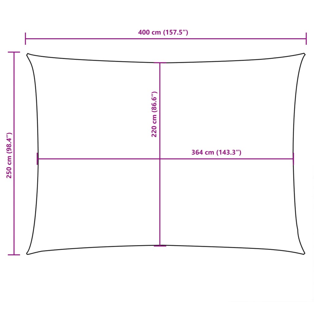Parasole a Vela Oxford Rettangolare 2,5x4 m Rosso